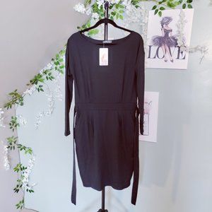 PRETTYGARDEN Fashion Long Sleeve Belted Bodycon Sheath Pencil Dress